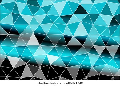 Bright background for greeting cards. Polygon background black, blue color. Vector illustration. To implement your design ideas, business subjects, successful presentations.