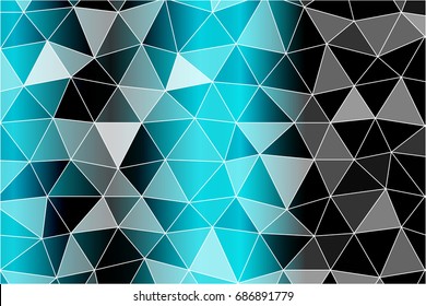 Bright background for greeting cards. Polygon background black, blue color. Vector illustration. To implement your design ideas, business subjects, successful presentations.
