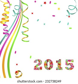 bright background greetings new year 2015