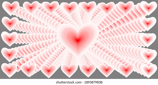 bright background with hearts for the holidays. Vector