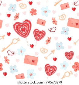 Bright background with hearts. Valentines day and wedding vector illustration.