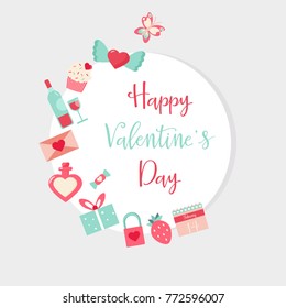Bright background with holiday elements for Valentine's Day