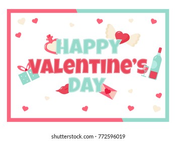 Bright background with holiday elements for Valentine's Day