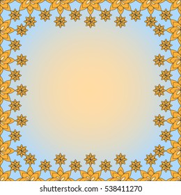 Bright background image of color flowers and openwork mesh in the background. vector illustration. for holiday design, postcards, presentation