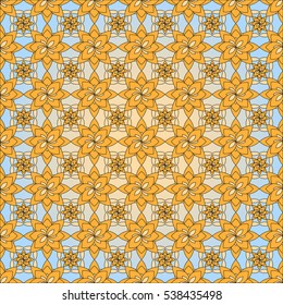 Bright background image of color flowers and openwork mesh in the background. vector illustration. for holiday design, postcards, presentation