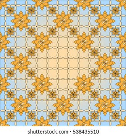 Bright background image of color flowers and openwork mesh in the background. vector illustration. for holiday design, postcards, presentation
