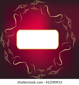 bright background image intersecting girl. red gradient background. vector illustration. for design, advertising, printing