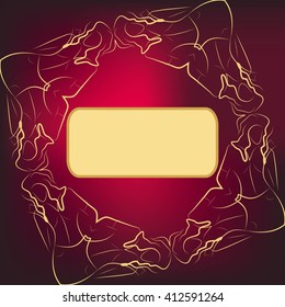 bright background image intersecting girl. red gradient background. vector illustration. for design, advertising, printing