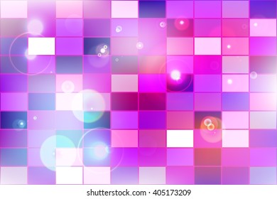 Bright background image with a square pixel grid, flares and flashes. Vector illustration. For use in printing, flyer design, wallpaper, presentations. Red theme