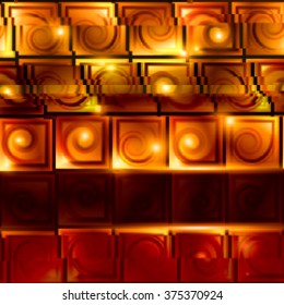 Bright background with light effects in style glitch- art. Vector illustration.
