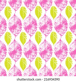Bright background made of fallen autumn leaves, seamless pattern on white background. Vector.