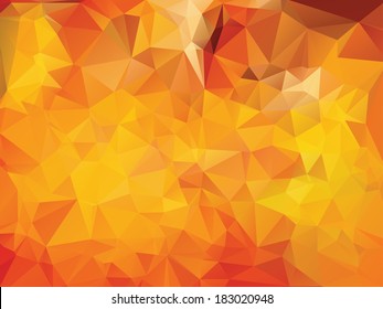 Bright background made of yellow, orange and red polygons.