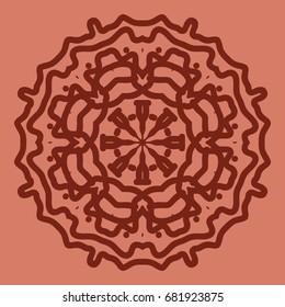 bright background with mandala ornament. vector illustration. brick color