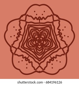 bright background with mandala ornament. vector illustration. brick color