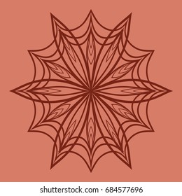 bright background with mandala ornament. vector illustration. brick color