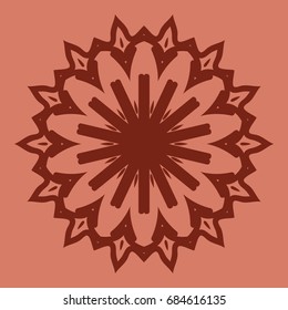 bright background with mandala ornament. vector illustration. brick color