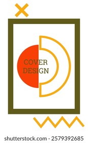 Bright background in Memphis style. Geometric cover design. Fashionable bright cover, banner, poster, booklet. Bright colors. Vector