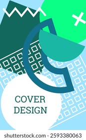Bright background in Memphis style. Geometric cover design. Fashionable bright cover, banner, poster, booklet. Bright colors. Vector