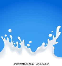 Bright background with milk splash