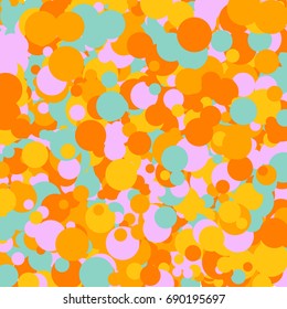 Bright Background of Multicolored Confetti. Square Card, Cover and Frame. Vector Isolated Confetti on White Background Pattern. Template Background Orange, Yellow, Blue, Turquoise and Pink Colors.