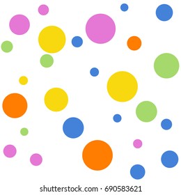 Bright background of multicolored confetti. Square card and frame. Vector isolated confetti on white background pattern. Template for holiday designs, invitation, party, birthday, wedding, solemnity.