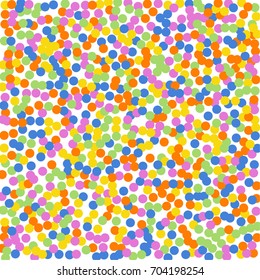Bright background of multicolored confetti. Square card and frame. Vector isolated confetti on white background pattern. Template for holiday designs, invitation, party, birthday, wedding, solemnity.