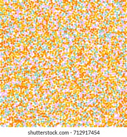 Bright Background of Multicolored Confetti. Square Card, Cover and Frame. Vector Isolated Confetti on White Background Pattern. Template Background Orange, Yellow, Blue, Turquoise and Pink Colors.