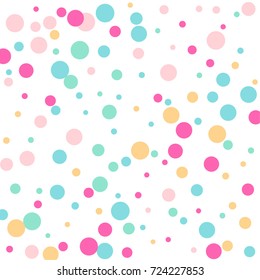 Bright Background of Multicolored Confetti. Square Card and Frame. Vector Isolated Confetti on White Background Pattern. Template for Holiday Designs, Invitation, Party, Birthday, Wedding, Solemnity.