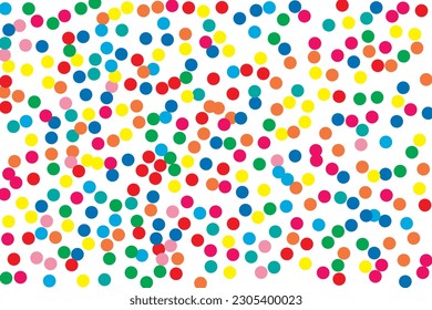 Fondo claro con puntos multicolores, círculos del mismo tamaño. Ilustración del vector
