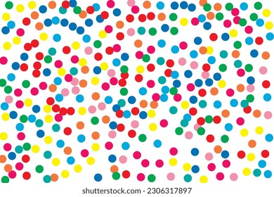 Fondo claro con puntos multicolores, círculos del mismo tamaño. Ilustración del vector