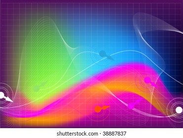 bright background with neon effect on business themes