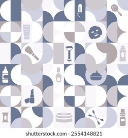 Bright background. Personal hygiene items background. Women's cosmetics. EPS 10.