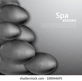Bright background with pile of gray stones