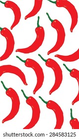 bright background with red Chile pepper repeated