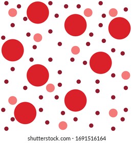 bright background with red dots and circles 