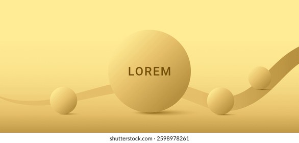 Bright background with round golden shapes