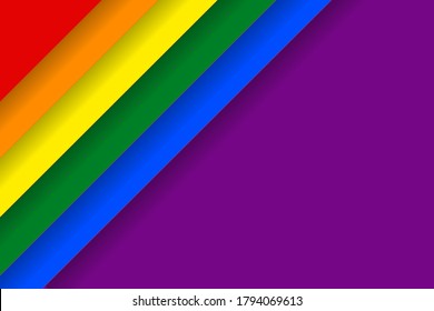 Bright background with shadows, gradient. LGBT colors, rainbow.