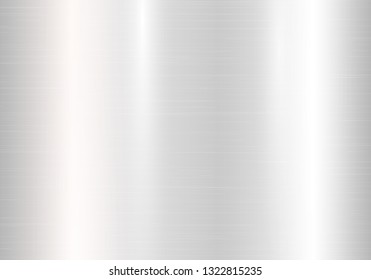 Bright background with silver metal texture and sparkling highlights. Vector illustration with light effect.
