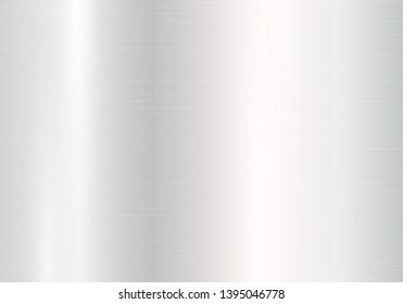 Bright background with silver metallic texture and glittering light effects. Vector illustration