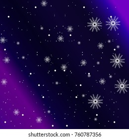 Bright background with snowflakes for new year illustration. vector