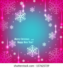 Bright background with sparkles and snowflakes