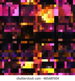Bright background of squares. Multicolored geometric shapes. Mosaic.