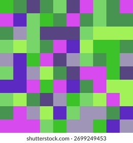 Fondo brillante de cuadrados. Figuras de Tetris. Fondo festivo colorido. Vector