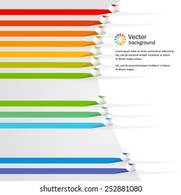 Bright background with tapes - a rainbow. Vector.