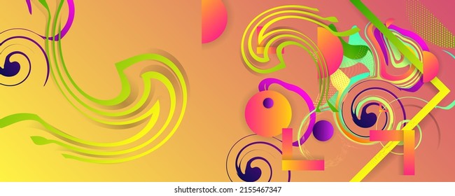 Helle Hintergrund-Vorlage Sommersafarbene Farben Hintergrund mit geometrischen Elementen, Linien und Punkten