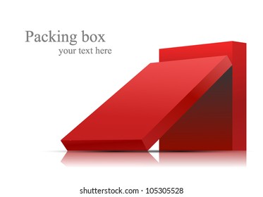 Bright background with two 3d red box