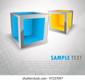 Bright background with two color cubes