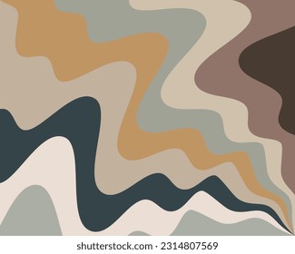 Fondo claro con olas variadas. Bandas de colores y manchas de color para su uso en proyectos.