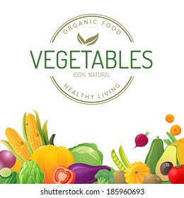 Bright background with vegetables 