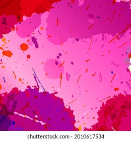 Bright background of watercolor multicolored banners made from stains and splashes of paint, vector illustration.